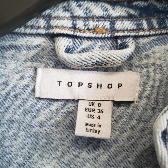 Topshop Light Blue Denim Mini Dress - Picture 10 of 12